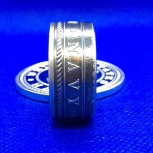 Silver .999 Silver US NAVY Coin Ring